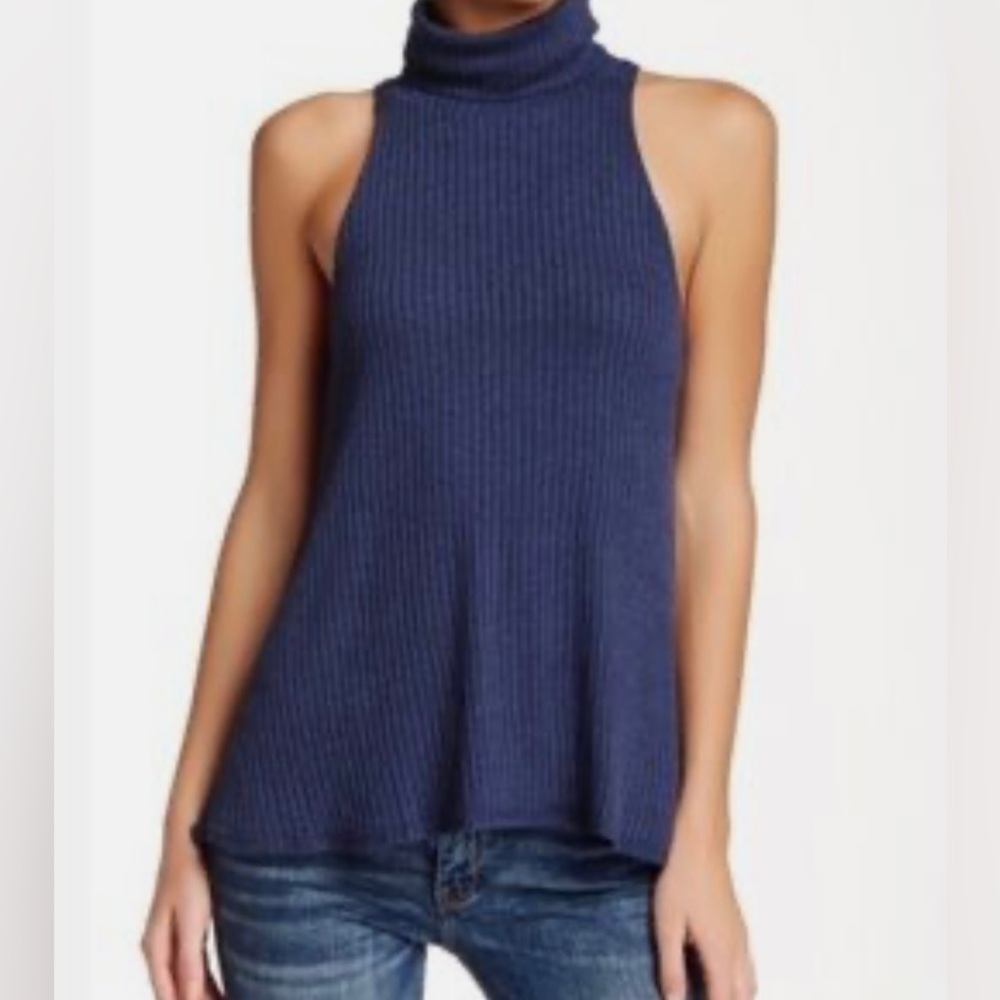 Free People | We The Free Ripped Sleeveless Turtleneck